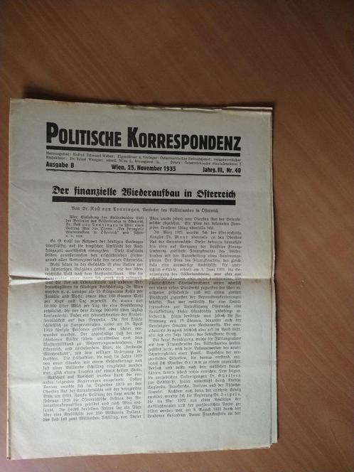 Politische Korrespondenz - Rost van Tonningen 1935, Boeken, Oorlog en Militair, Ophalen of Verzenden