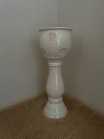 Zuil met planten pot creme wit 63 hoog, Ophalen, Zo goed als nieuw