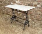 oude gietijzeren tuintafel tafel met marmeren blad tafelblad, Ophalen