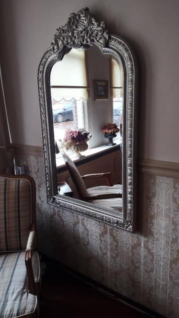 Unieke Zilveren Zware "Barok Kuifspiegel" "Facet" Exclusief! beschikbaar voor biedingen