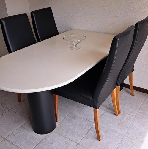 Eethoek wit/zwart 160/210 x 90, Huis en Inrichting, Tafels | Salontafels, Gebruikt, 50 tot 75 cm, 50 tot 100 cm, 150 tot 200 cm
