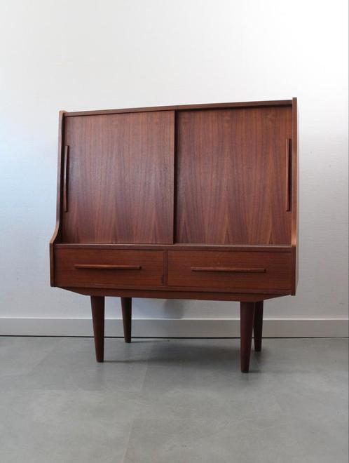 Vintage Deens midboard in teak, Huis en Inrichting, Kasten | Wandmeubels, Zo goed als nieuw, 100 tot 150 cm, Minder dan 150 cm