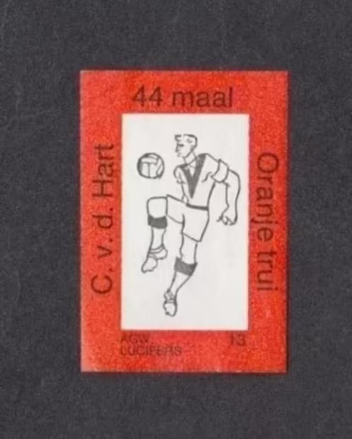 Lucifermerk Cor v.d. Hart Voetbal Ajax Fortuna Oranje., Verzamelen, Overige Verzamelen, Zo goed als nieuw, Ophalen of Verzenden