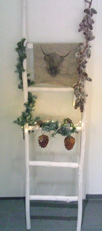 Robuuste decoratieve wit houten ladder/ rek beschikbaar voor biedingen