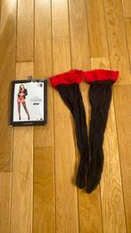 NIEUW! Hoge Stocking kanten zwart/rode kousen maat S/M, Verzenden