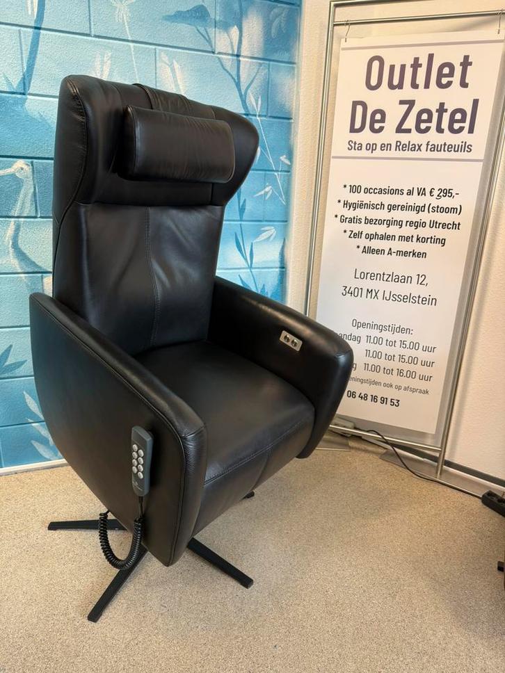 Luxe Prominent sta op stoel relax fauteuil gratis bezorging, Huis en Inrichting, Fauteuils, Nieuw, Leer, Verzenden
