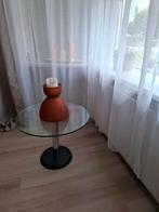 Mooie bijzettafel  metaal met zwarte poot, Ophalen, Minder dan 55 cm, Rond, 60 cm of meer