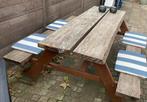 Massieve Houten Tuinbank / Picknicktafel, Tuin en Terras, Picknicktafels, Gebruikt, Rechthoekig, Hout, Ophalen
