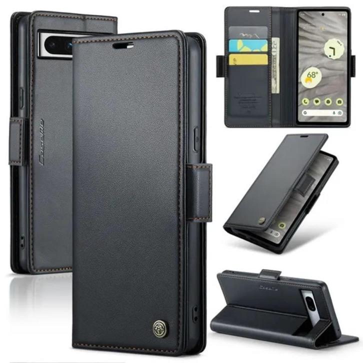 CaseMe Luxe Wallet Case voor Google Pixel 7A _ Zwart, Telecommunicatie, Mobiele telefoons | Hoesjes en Frontjes | Overige merken