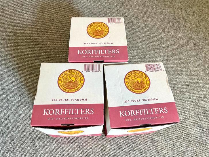 3x Korffilters Alex Meijer & Co - 250 stuks, Witgoed en Apparatuur, Koffiezetapparaten, Nieuw, Gemalen koffie, Koffiemachine, 10 kopjes of meer