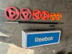 Reebok step  met bodypump halter set stang met  schijven, Ophalen, Gebruikt, En halter set, Reebok