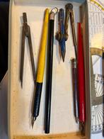 Vintage Tekenset met Passer, Linialen en Meer, Ophalen of Verzenden