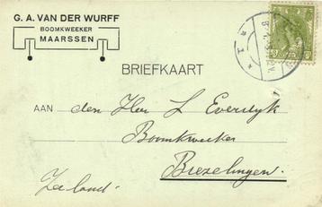 G.A. van der Wurff, Maarssen - 01.1918 - briefkaart beschikbaar voor biedingen