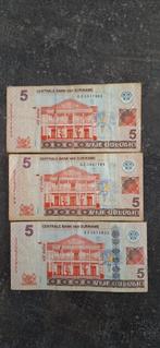 3x Suriname 5 Dollar 2012 GZ  (Replacements ), Ophalen of Verzenden, Zuid-Amerika