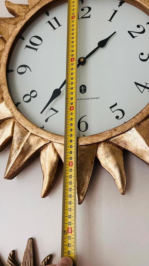 Vintage Zonvormige Klok & Spiegel, Huis en Inrichting, Woonaccessoires | Klokken, Gebruikt, Wandklok, Analoog, Ophalen