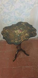 Prachtig antiek Frans houten bijzet tafeltje bloemen vogels, Ophalen of Verzenden