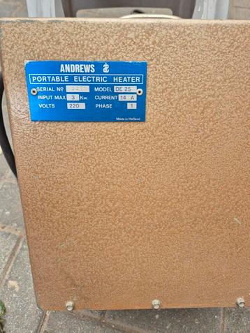 Andrews Draagbare Elektrische Kachel - Made in Holland beschikbaar voor biedingen