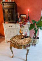 Vintage Bohemian Doorleefde Florentijnse Gouden Tafel, Ophalen, Florentijns Vintage, 50 tot 100 cm, 50 tot 75 cm