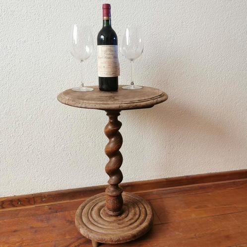 Brocante bijzettafel gedraaide poot plantentafel wiijntafel, Antiek en Kunst, Antiek | Meubels | Tafels, Ophalen