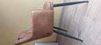 Stoel metalen frame, Huis en Inrichting, Stoelen, Ophalen, Gebruikt, Bruin, Leer