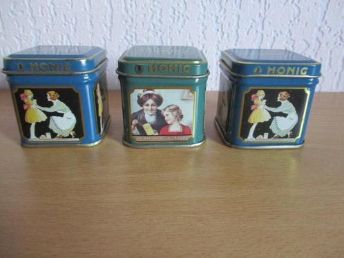3 blikjes van Honig - voor bouillonblokjes - Retro-Vintage, Verzamelen, Blikken, Zo goed als nieuw, Overige, Overige merken, Ophalen of Verzenden