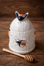 Vintage keramieken honingpotje met bijen, Ophalen of Verzenden
