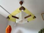 Vintage Plafondlamp met Houten Frame, Ophalen of Verzenden, Gebruikt, Hout