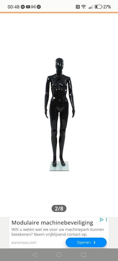 2x Zwarte Etalagepop Vrouwelijk Vidaxl. Bieden mag, Antiek en Kunst, Kunst | Beelden en Houtsnijwerken, Ophalen