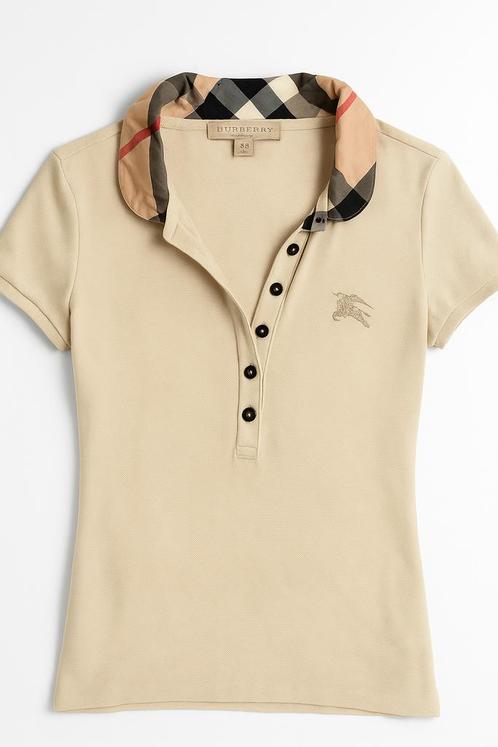 Burberry Brit Dames polo, Kleding | Dames, T-shirts, Zo goed als nieuw, Maat 34 (XS) of kleiner, Beige, Ophalen of Verzenden