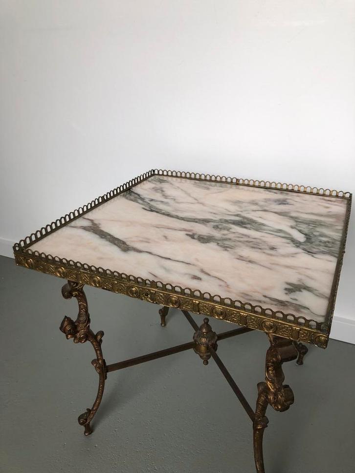 Antieke bijzettafel met marmeren blad, Antiek en Kunst, Antiek | Meubels | Tafels, Ophalen