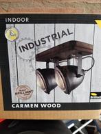 Carmen wood doubel lamp, Ophalen of Verzenden, Nieuw, Metaal of Aluminium