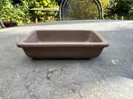 Donkerbruin rechthoekig bonsaischaaltje, Nieuw, Aardewerk, Rechthoekig, Tuin