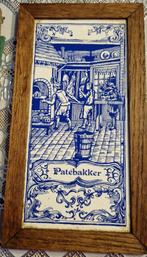 Patébakker en Worstenmaker delfsblauw ingelijst., Ophalen of Verzenden