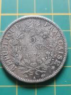 Franse 5 Francs 1875, Postzegels en Munten, Munten | Europa | Niet-Euromunten, Ophalen of Verzenden, Frankrijk, Losse munt, Zilver