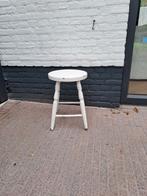 Wit houten krukje, Ophalen, Gebruikt, Hout