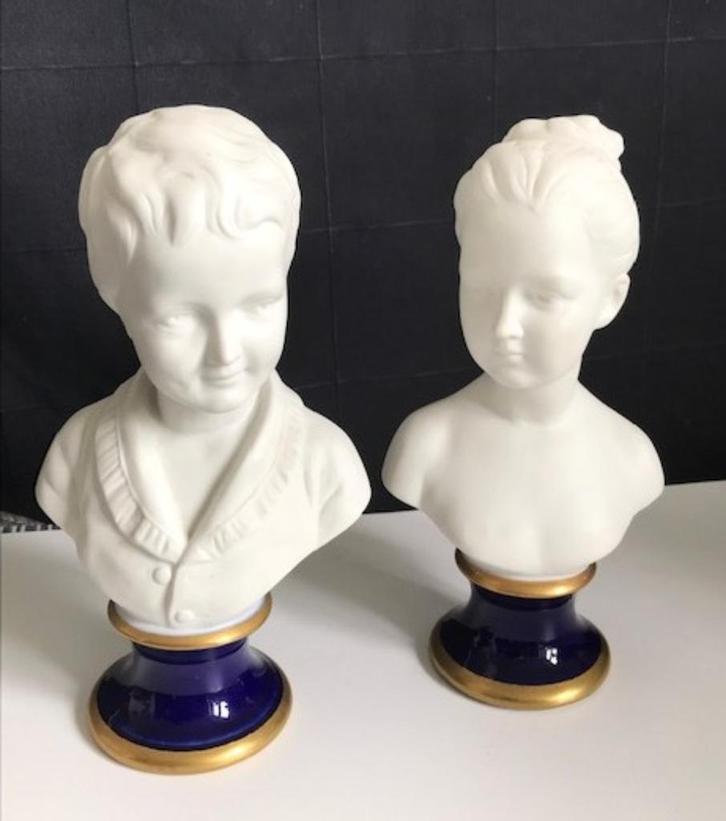 Pucci paar Bustes in porselein en biscuit H 22😍👌🤗💑💎, Antiek en Kunst, Kunst | Beelden en Houtsnijwerken, Ophalen of Verzenden