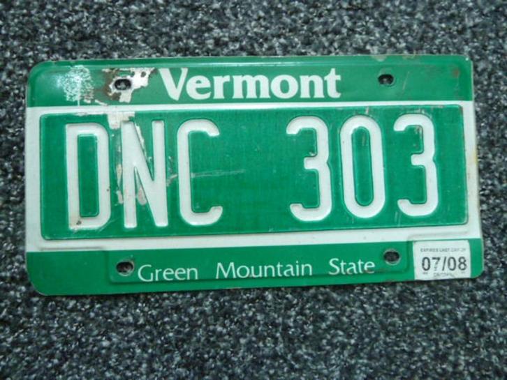 Kentekenplaat licenseplate Vermont no. 2 USA, Verzamelen, Automerken, Motoren en Formule 1, Gebruikt, Auto's, Verzenden