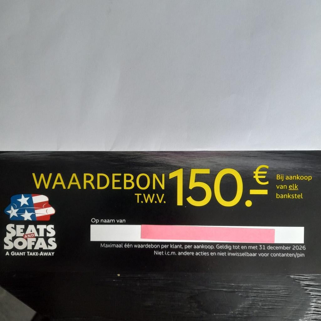 Seats and Sofas waardebon, Ophalen of Verzenden, Nieuw
