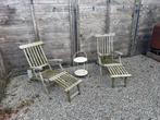 Set teak deckchairs, Ophalen, Gebruikt, Teakhout, Inklapbaar