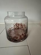Glazen vaas met bruine dierenprint vlekken, Huis en Inrichting, Woonaccessoires | Vazen, Ophalen, Overige kleuren, Minder dan 50 cm