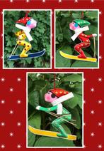 Kerstboom decoratie - skiër - rood geel groen VINTAGE (A), Diversen, Kerst, Ophalen of Verzenden, Zo goed als nieuw