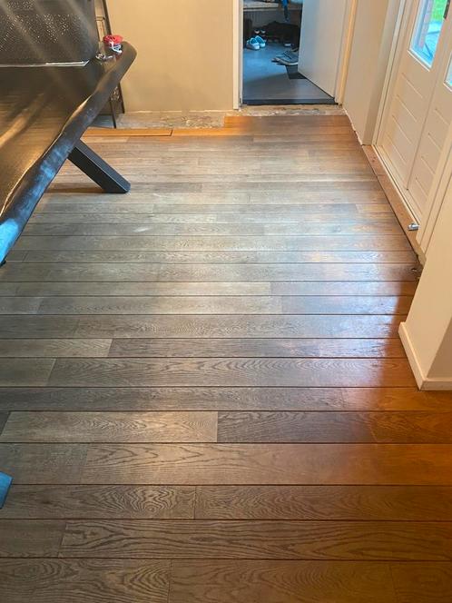 Volledig oude houten klik vloer, Doe-het-zelf en Verbouw, Vloerdelen en Plavuizen, Gebruikt, Vloerdelen of -planken, Hout, 150 cm of meer