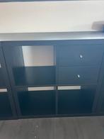 IKEA KALLAX Kast (2x) 4 Vakken Zwart met Lades, Huis en Inrichting, Ophalen, Gebruikt, 50 tot 100 cm, Minder dan 100 cm