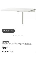 Norberg ikea bureau klein / klaptafel wandmontage, Ophalen, Zo goed als nieuw