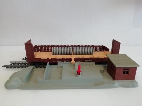 HO Lima 602880 buizen losplatform + buizentransportwagon (4), Hobby en Vrije tijd, Modeltreinen | H0, Gebruikt, Brug, Tunnel of Gebouw