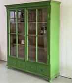 Servieskast, Groene kast, Kast met glas, Buffetkast, Vintage, 150 tot 200 cm, Ophalen of Verzenden, Glas, 150 tot 200 cm