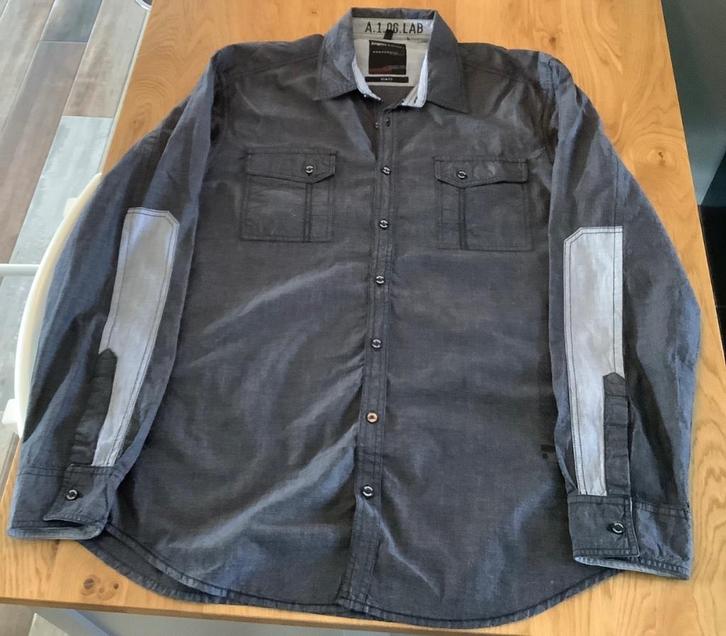 Angelo Litrico slimfit donkergrijze blouse Lmouw maat XL, Kleding | Heren, Overhemden, Zo goed als nieuw, Halswijdte 43/44 (XL)