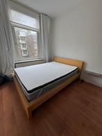 Complete IKEA Malm bedset 140x200 met Felman topper, Ophalen, Verstelbaar, Wit, Tweepersoons