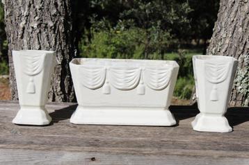 Brocante - Jardinière met 2 tuinvazen! beschikbaar voor biedingen