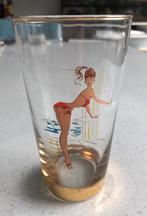Pin-up Bierglas 50 er jaren - vintage, Ophalen of Verzenden, Huis en Inrichting